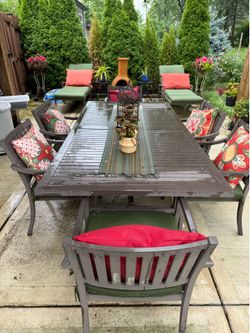 Metal 9 piece patio set