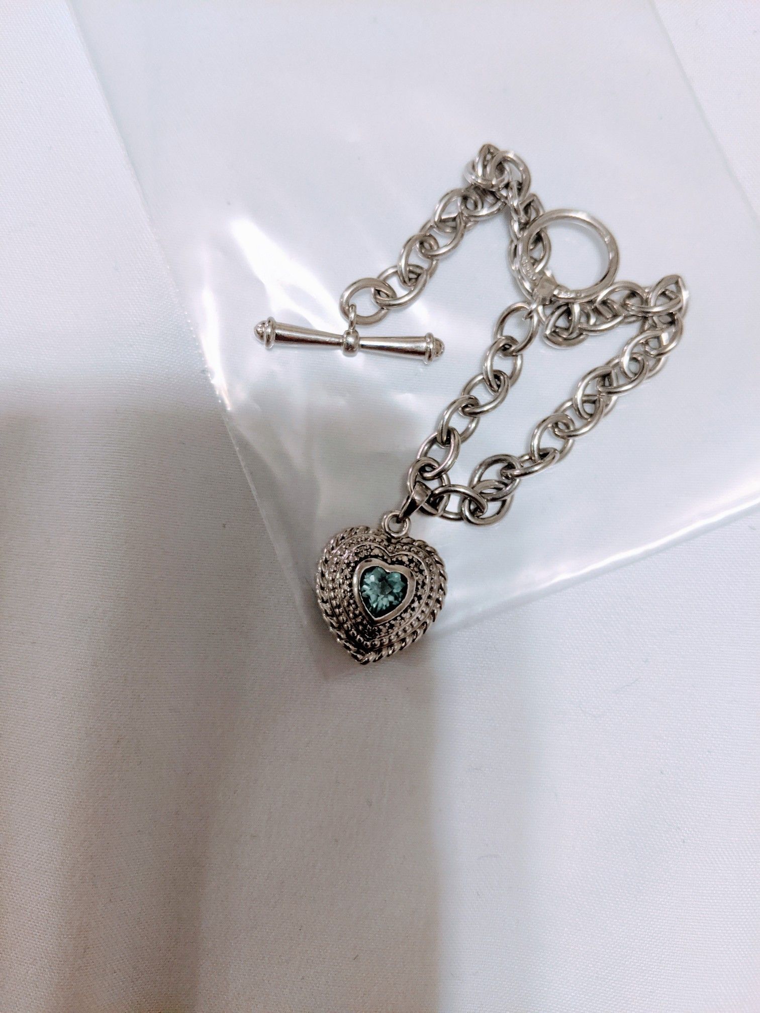 STERLING SILVER AQUAMARINE BRACELET