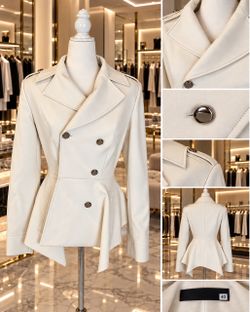 Off white leather jacket