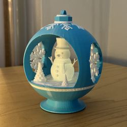 3D Printed Snowman Ornament with LED Candle