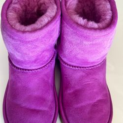 UGG Classic II Shine Sheepskin Pull on Suede Pink - Size U.S. 10 Kids
