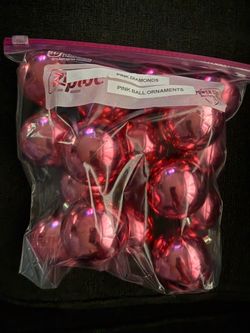 Pink/Pearl/Pink Glittery Christmas Ball Ornament