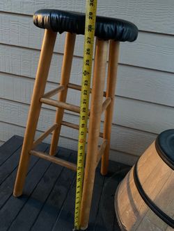 29in. Tall Brown Solid Wooden Bar Stool Only One