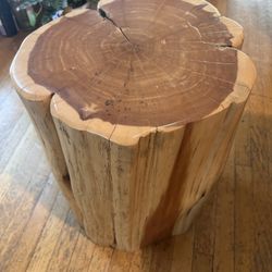 100% Hardwood Tree Stump Side Or End Table Coffee Table