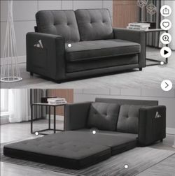 Loveseat Convertable Sleeper Sofa Gray
