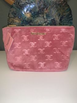 Juicy Couture Makeup Bag Velour Blush Pink NEW