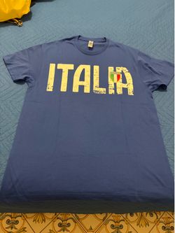 Italy t shirt mens medium new color blue
