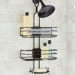 etter Homes & Gardens Adjustable Steel Shower Caddy with 4-Way Shelves 