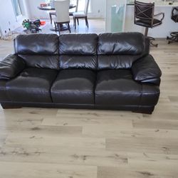 Leather Couch  Brown