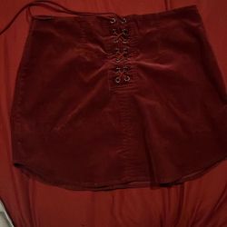Red Corduroy Skirt