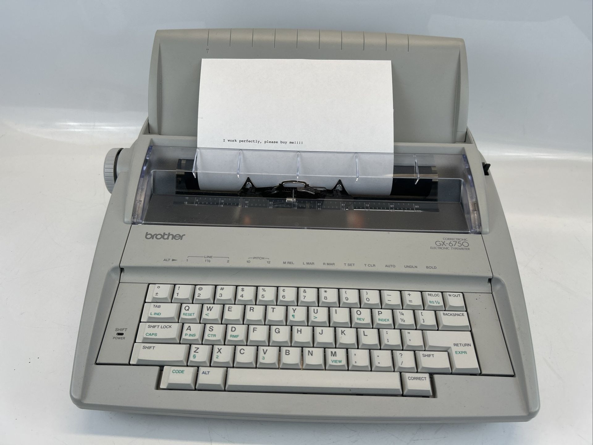 Brother GX-6750 Daisy Wheel Correctronic Electronic Typewriter Tested & Working
