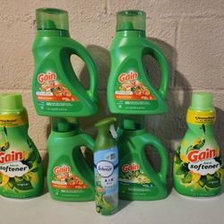 Gain Liquid Laundry Detergent Fireworks Febreze Bundle 