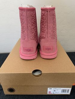 Girls Pink Size 2 Leopard Uggs 