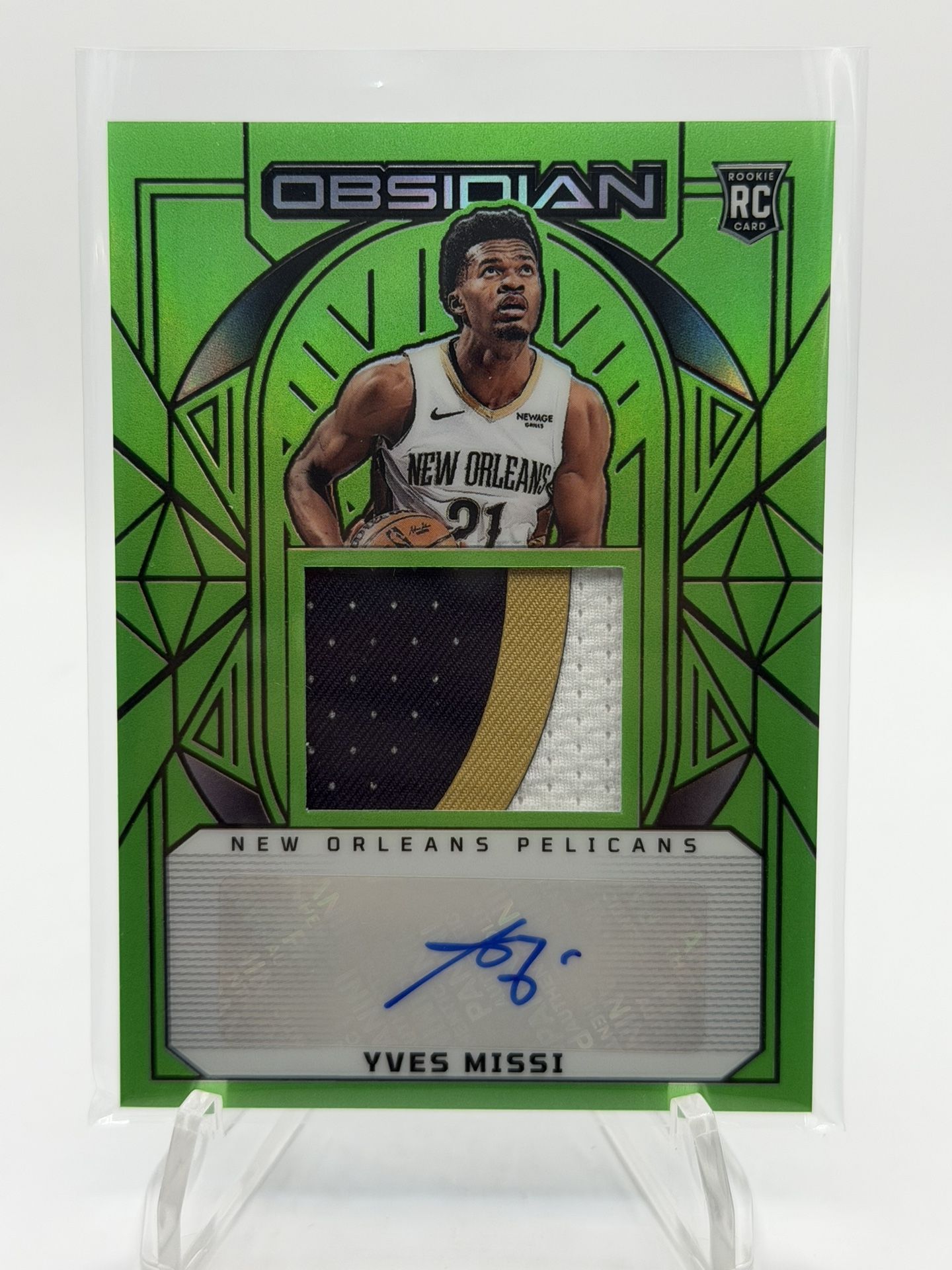 2024-2025 Obsidian Yves Missi Neon Green 3 Color RPA Numbered /25