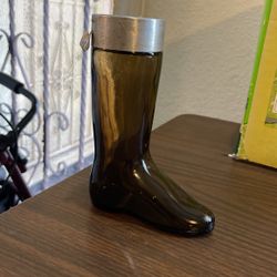 VINTAGE AVON BROWN GLASS BOOT