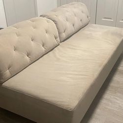 West Elm Tillary Tufted Sectional Couch & Ottoman 