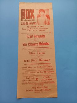 Vintage Mexican Boxing program Rare