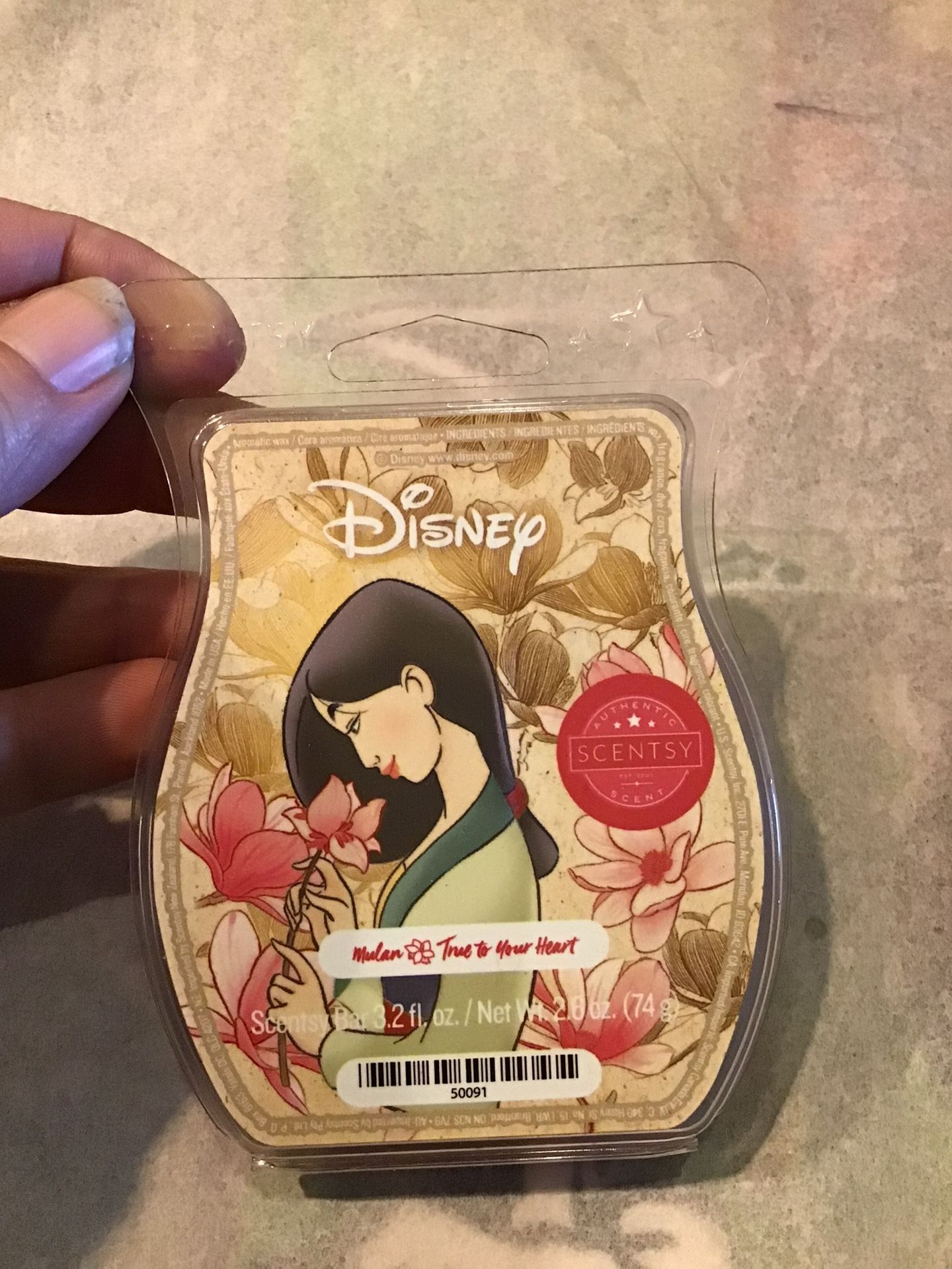 Scentsy Authentic Disney Mulan True To Your Heart Wax Bar 3.2 Fl Oz-NEW