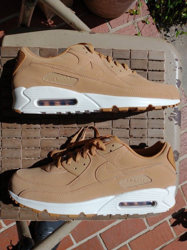 New Nike Air Max 90 Premium Men Size 13 Flax