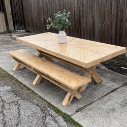 Custom Built Dining Table Solid wood Farmhouse Set Modern Rustic Bench Country Oval Round Counter Breakfast Height  Farm House 