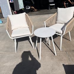 Rope Bistro Set Table and Chairs, 