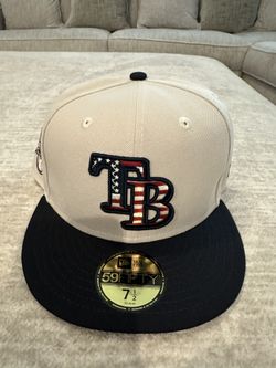 Brand New Tampa Bay Rays Independence Day 59Fifty New Era Fitted Hat Size 7 1/2