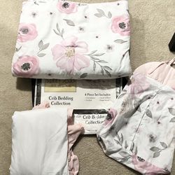 Watercolor Floral Pink And Grey Collection Sweet Jojo Designs