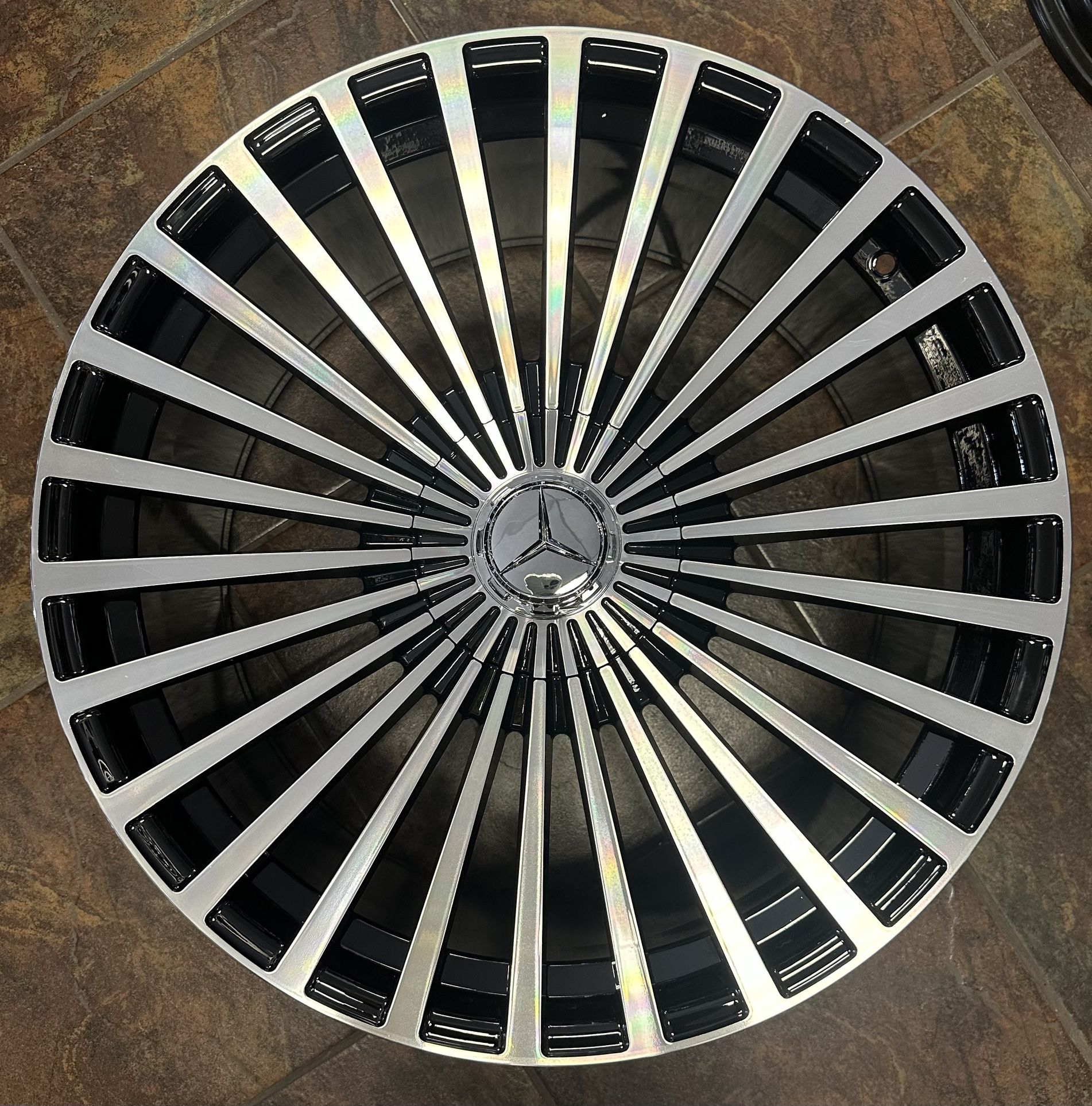 22” Maybach Style Wheels Black Machine With Tires fit S550 S63 CLS S580 ...