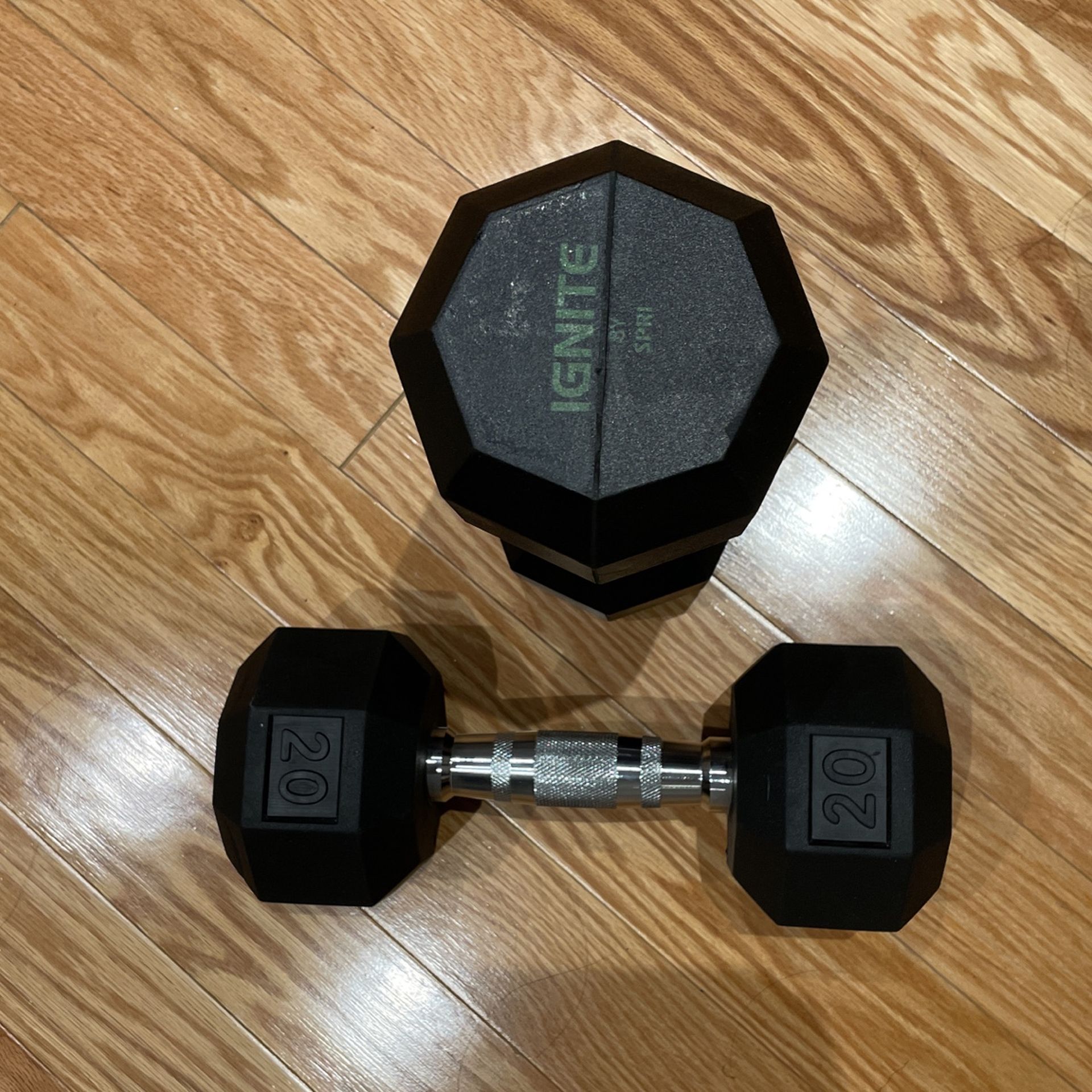 2 x 20 Lbs Chrome Dumbbells (IGNITE by SPRI)