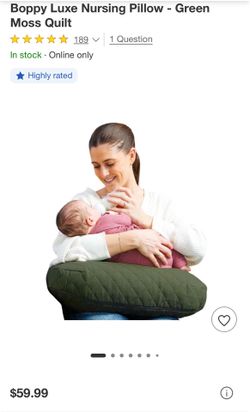 Boppy Luxe Nursing Pillow Green Moss Quilt
