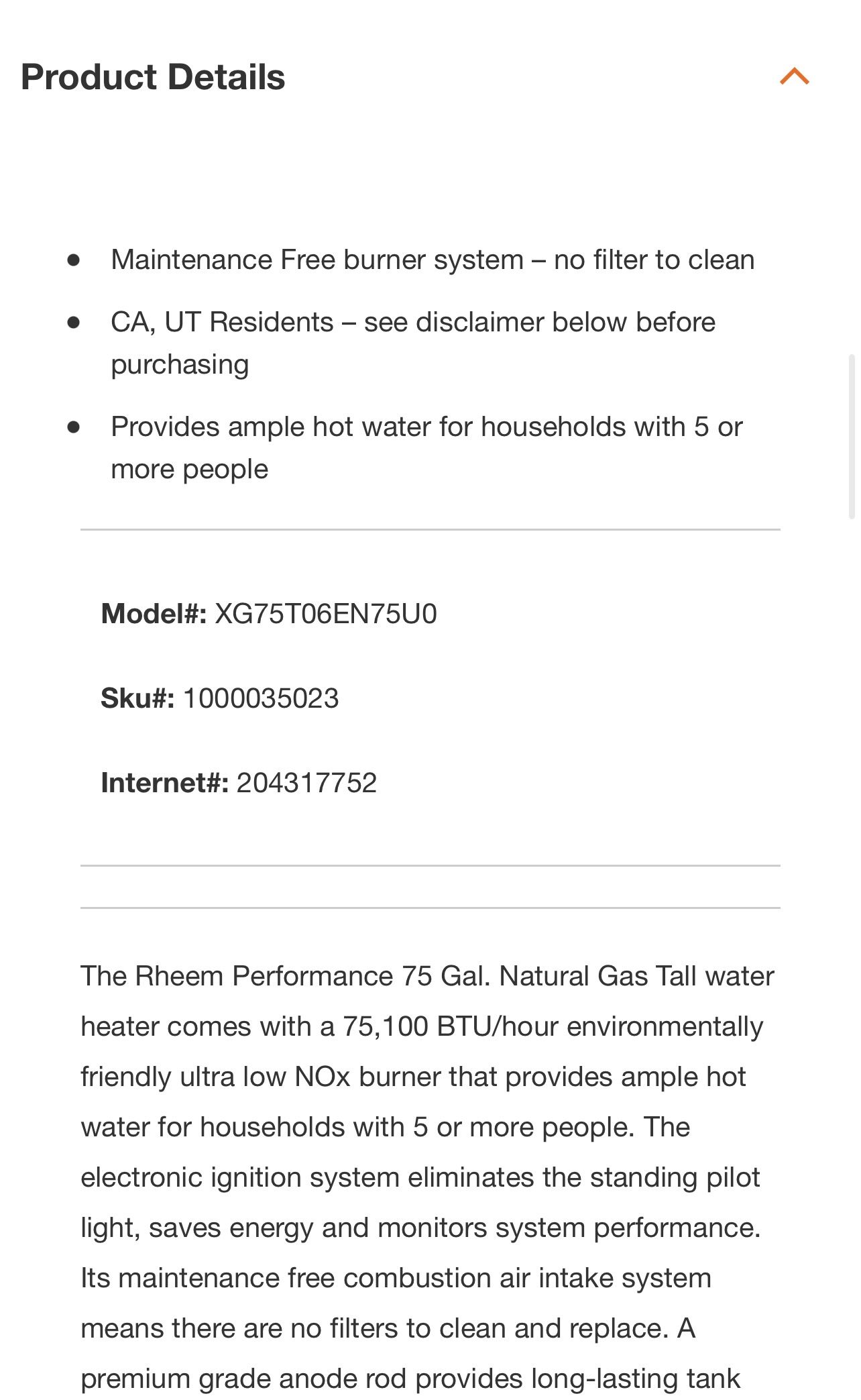 Brand New Rheem 75gal Water Heater for Sale in San Lorenzo, CA - OfferUp