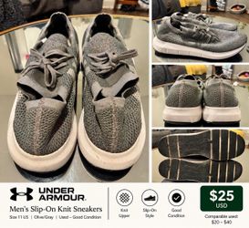 Under Armour Men's Slip-On Knit Sneakers Size 11
