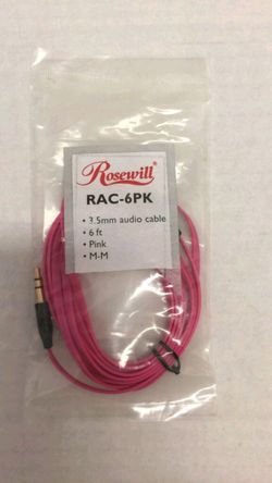 10 - Foot - Red  - 3.5mm - Audio Cable - (New)