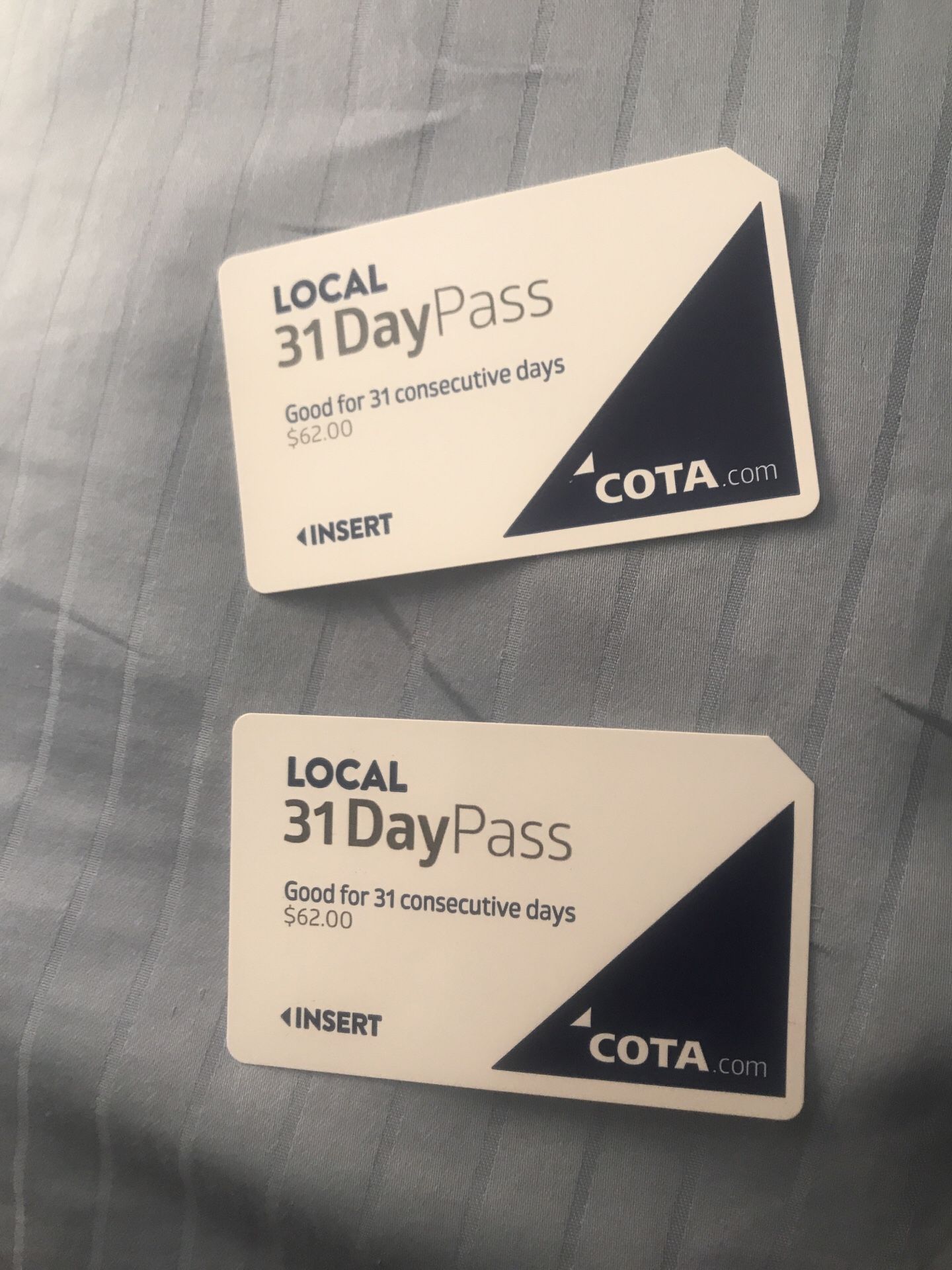 Two 31 Day Bus Passes