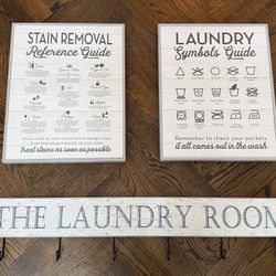 Laundry Room Home Decor - 3 Pieces