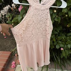 Lulus Blush Pink Lace Dress