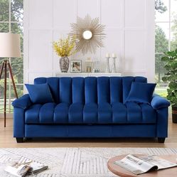 Legend Vansen 82.7'' Velvet Sofa with Storage Convertible Sofa Bed Sleeper Futon
