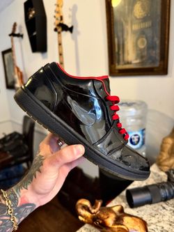 Rare 🤯!! 2009 Air Jordan 1 Low Black Patent Leather Red – Size 10.5