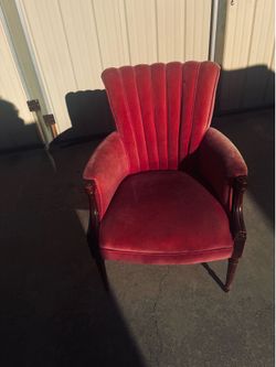 Pinky vintage chair with foot stool