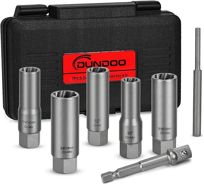 7pcs Bolt Extractor Kit, Stripped Bolt Extractor Set