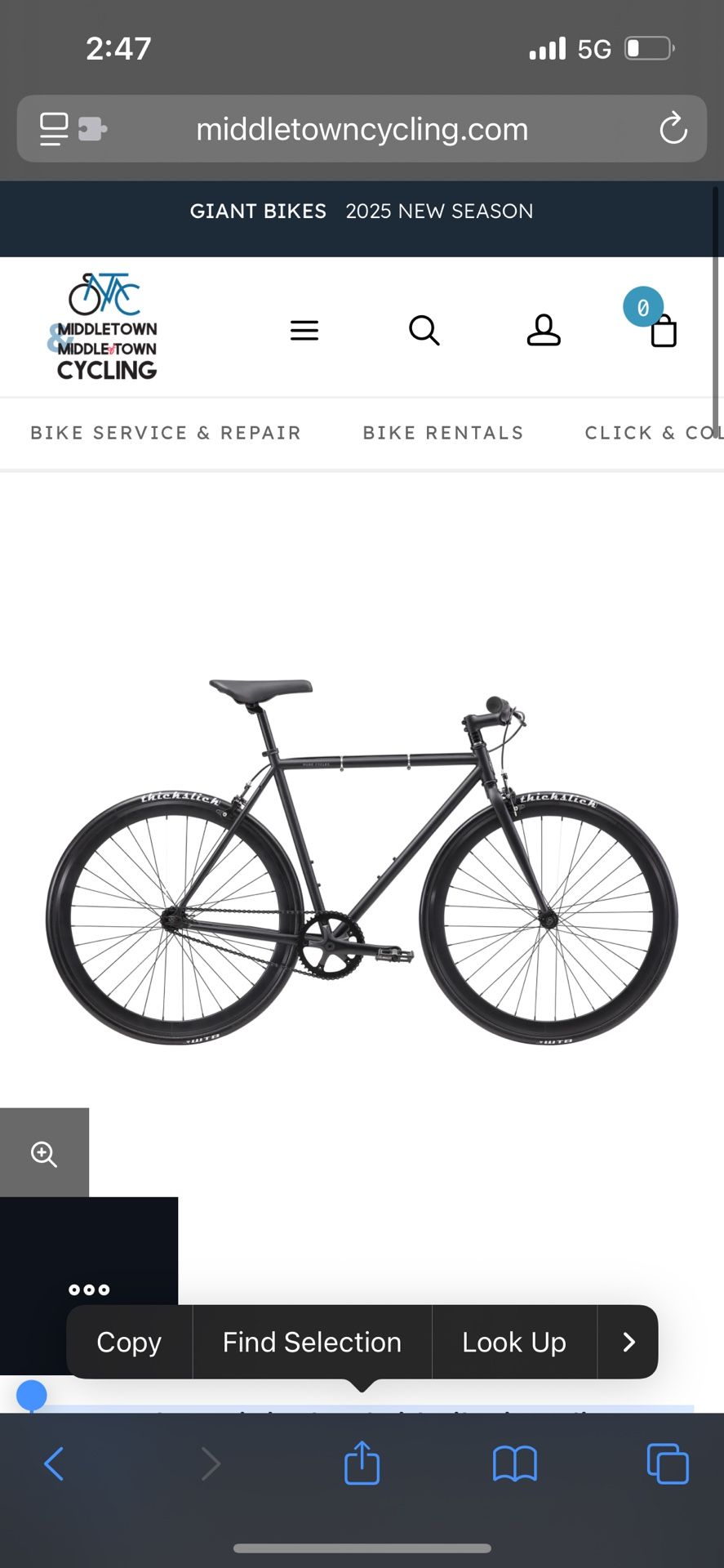Like New Pure Cycles Original Hybrid Bike in Juliet Black