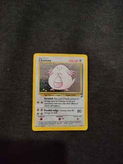 1999 pokemon base set 1st edition Chansey Holo Pokémon Card 3/130