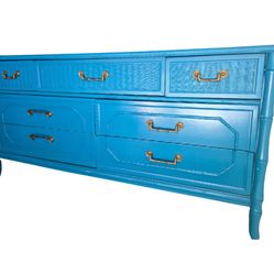 Faux Bamboo Hollywood Regency Vintage Broyhill Dresser Credenza 7 Drawers
Hollywood regency style