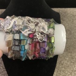 Fun Colored Shell Charmed Bracelets