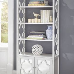 New Tall 72” White Decorative Bookcase Storage 