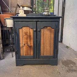 Wood farmhouse, small cabinet