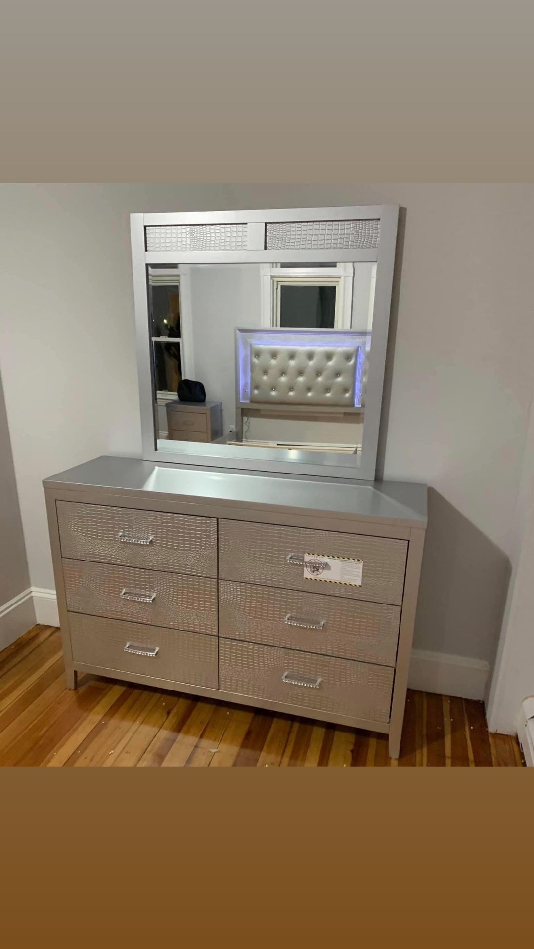Ashley Olivett Silver Dresser With Mirror 