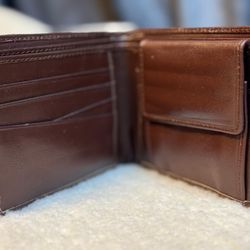 Brown Genuine Leather Bifold Wallet Slim Classic Design Multi Card Holder