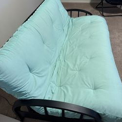 Black Metal Futon Frame with Mattress 