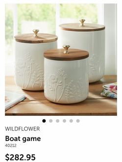 Princess house Wildflower Ceramic Canister Set of 3